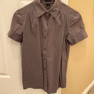 Theory Women’s Gray Button down short sleeve shirt (petite small)